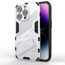 Punk Armor 2 in 1 PC + TPU Phone Case For iPhone 14 Pro(White)