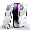 Punk Armor 2 in 1 PC + TPU Phone Case For iPhone 14 Pro(White)