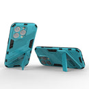 Punk Armor 2 in 1 PC + TPU Phone Case For iPhone 14 Pro(Blue)
