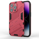 Punk Armor 2 in 1 PC + TPU Phone Case For iPhone 14 Pro(Light Red)