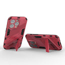 Punk Armor 2 in 1 PC + TPU Phone Case For iPhone 14 Pro(Light Red)