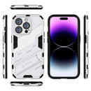 For iPhone 14 Pro Max Punk Armor 2 in 1 PC + TPU Phone Case (White)