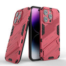 For iPhone 14 Pro Max Punk Armor 2 in 1 PC + TPU Phone Case (Light Red)