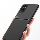 For Infinix Hot 12 Play Classic Tilt Strip Grain Magnetic Shockproof PC + TPU Phone Case(Dark Green)