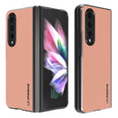 For Samsung Galaxy Z Fold4 5G LC.IMEEKE Shock-resistant Plain Leather All-inclusive Protective Case(Pink)