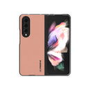 For Samsung Galaxy Z Fold4 5G LC.IMEEKE Shock-resistant Plain Leather All-inclusive Protective Case(Pink)