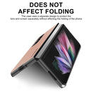 For Samsung Galaxy Z Fold4 5G LC.IMEEKE Shock-resistant Plain Leather All-inclusive Protective Case(Pink)
