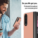 For Samsung Galaxy Z Fold4 5G LC.IMEEKE Shock-resistant Plain Leather All-inclusive Protective Case(Pink)