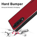 For Samsung Galaxy Z Fold4 5G LC.IMEEKE Shock-resistant Plain Leather All-inclusive Protective Case(Red)