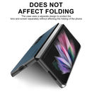 For Samsung Galaxy Z Fold4 5G LC.IMEEKE Shock-resistant Plain Leather All-inclusive Protective Case(Blue)