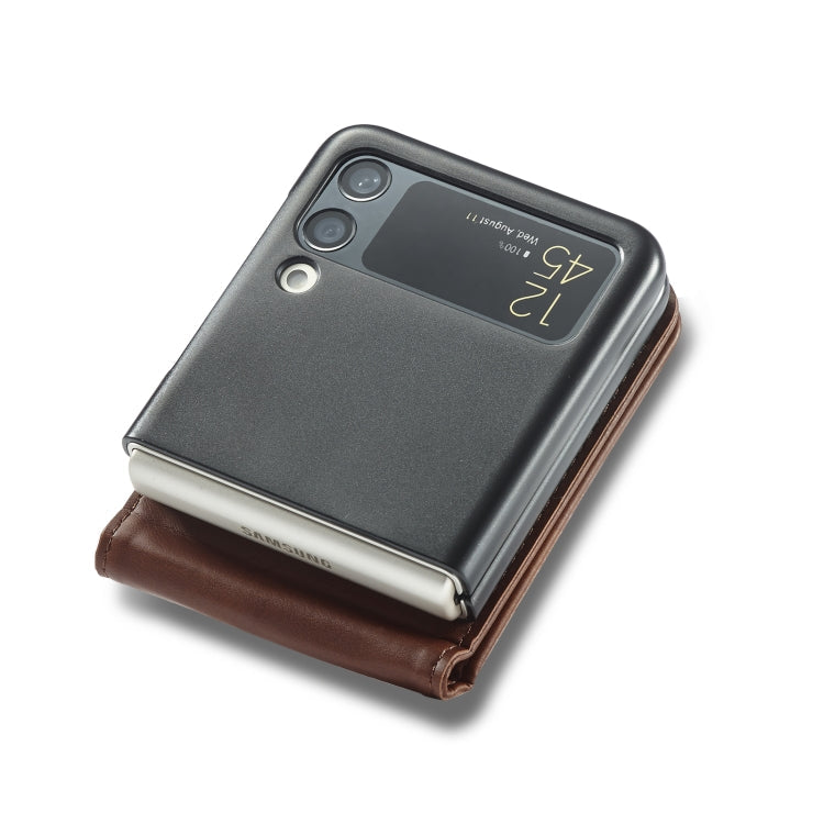 For Samsung Galaxy Z Flip4 5G LC.IMEEKE Calf Texture Leather Phone Case(Brown)