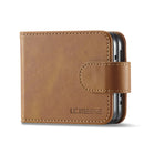 For Samsung Galaxy Z Flip4 5G LC.IMEEKE Calf Texture Leather Phone Case(Yellow)