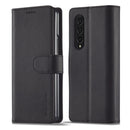 For Samsung Galaxy Z Fold4 5G LC.IMEEKE Calf Texture Leather Phone Case(Black)