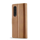 For Samsung Galaxy Z Fold4 5G LC.IMEEKE Calf Texture Leather Phone Case(Yellow)