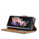 For Samsung Galaxy Z Fold4 5G LC.IMEEKE Calf Texture Leather Phone Case(Yellow)
