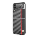 For Samsung Galaxy Z Flip4 5G LC.IMEEKE Carbon Fiber Horizontal Flip Leather Phone Case(Horizontal Black)
