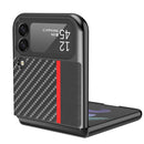 For Samsung Galaxy Z Flip4 5G LC.IMEEKE Carbon Fiber Horizontal Flip Leather Phone Case(Horizontal Black)