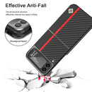 For Samsung Galaxy Z Flip4 5G LC.IMEEKE Carbon Fiber Horizontal Flip Leather Phone Case(Horizontal Black)