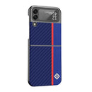 For Samsung Galaxy Z Flip4 5G LC.IMEEKE Carbon Fiber Horizontal Flip Leather Phone Case(Vertical Blue)