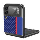 For Samsung Galaxy Z Flip4 5G LC.IMEEKE Carbon Fiber Horizontal Flip Leather Phone Case(Vertical Blue)