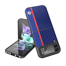 For Samsung Galaxy Z Flip4 5G LC.IMEEKE Carbon Fiber Horizontal Flip Leather Phone Case(Vertical Blue)