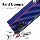 For Samsung Galaxy Z Fold4 5G LC.IMEEKE Carbon Fiber Horizontal Flip Leather Phone Case(Vertical Blue)
