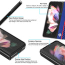 For Samsung Galaxy Z Fold4 5G LC.IMEEKE Carbon Fiber Horizontal Flip Leather Phone Case(Vertical Blue)