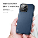 DUX DUCIS Fino Series PU + TPU Phone Case For iPhone 14 Pro Max(Blue)