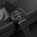 SKMEI 1821 Stainless Steel Buckle Silicone Strap Electronic Watch(Black and Black)