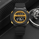 SKMEI 1821 Stainless Steel Buckle Silicone Strap Electronic Watch(Black and Black)