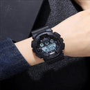 SKMEI 1857 Stainless Steel Buckle PU Strap Waterproof Electronic Watch(Black and Black)