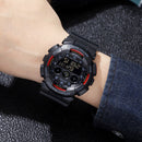 SKMEI 1857 Stainless Steel Buckle PU Strap Waterproof Electronic Watch(Black and Black)