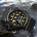 SKMEI 1857 Stainless Steel Buckle PU Strap Waterproof Electronic Watch(Black and Black)