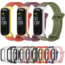 For Samsung Galaxy Fit 2 MIJOBS Metal Case Silicone Watch Band(Midnight Blue Silver)