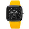SKMEI 1902 Stainless Steel Buckle Silicone Strap Waterproof Quartz Watch(Black + Yellow)