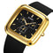 SKMEI 1902 Stainless Steel Buckle Silicone Strap Waterproof Quartz Watch(Black + Yellow)