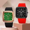 SKMEI 1902 Stainless Steel Buckle Silicone Strap Waterproof Quartz Watch(Black + Brown)