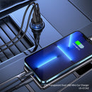 USAMS US-CC162 C31 5V3A Transparent Dual USB Mini Car Charger(Blue)
