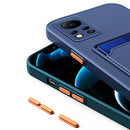 For Infinix Note 11 Pro Skin Feel Card Contrast Color Button TPU Phone Case(Dark Green)