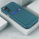 For Xiaomi Redmi Note 11 6.43 inch / Poco M4 Pro 4G Skin Feel Card Contrast Color Button TPU Phone Case(Dark Green)