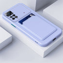 For Xiaomi Redmi Note 11 6.43 inch / Poco M4 Pro 4G Skin Feel Card Contrast Color Button TPU Phone Case(Purple)
