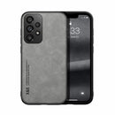For Samsung Galaxy A33 5G Skin Feel Magnetic Leather Back Phone Case(Galactic Grey)