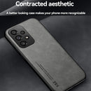 For Samsung Galaxy A33 5G Skin Feel Magnetic Leather Back Phone Case(Galactic Grey)