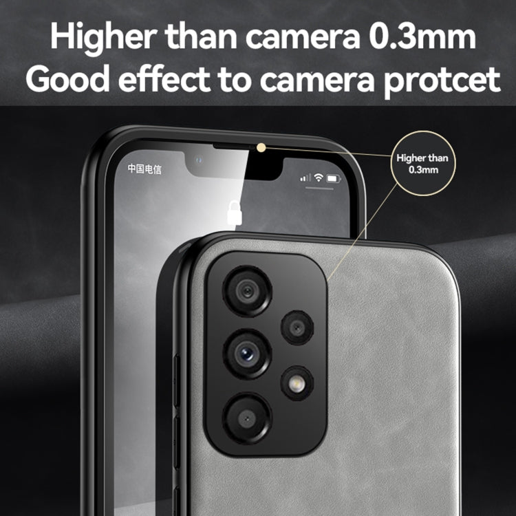 For Samsung Galaxy A33 5G Skin Feel Magnetic Leather Back Phone Case(Galactic Grey)