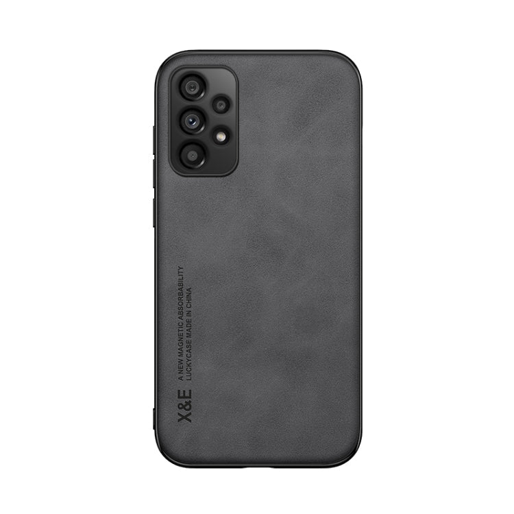 For Samsung Galaxy A52 5G Skin Feel Magnetic Leather Back Phone Case(Graphite Grey)
