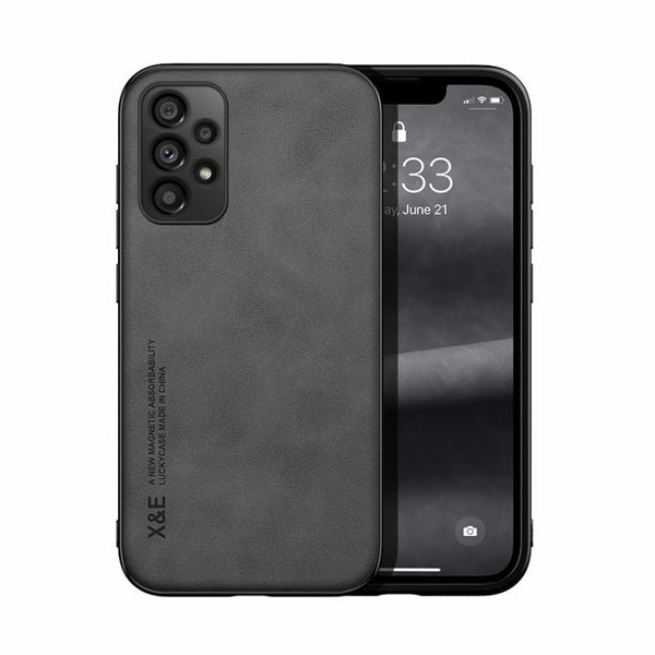 For Samsung Galaxy A52 5G Skin Feel Magnetic Leather Back Phone Case(Graphite Grey)