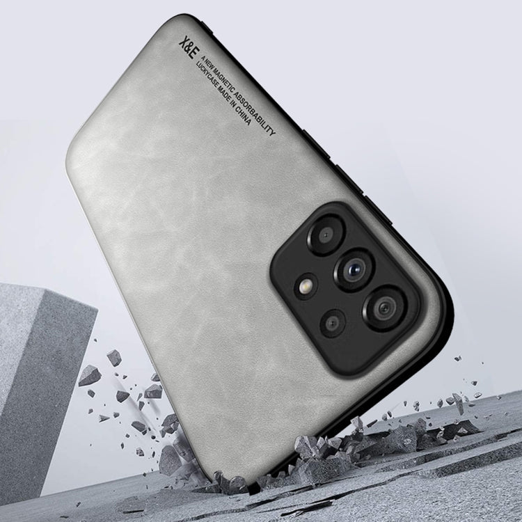 For Samsung Galaxy A52 5G Skin Feel Magnetic Leather Back Phone Case(Graphite Grey)
