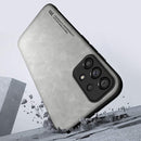 For Samsung Galaxy A51 Skin Feel Magnetic Leather Back Phone Case(Galactic Grey)