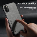 For Samsung Galaxy S20 FE Skin Feel Magnetic Leather Back Phone Case(Galactic Grey)