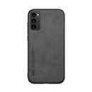 For Samsung Galaxy S20 FE Skin Feel Magnetic Leather Back Phone Case(Graphite Grey)